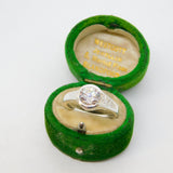 Sterling Silver Sparkling Paste Set Dress Ring Vintage c1970 Size O UK