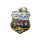 Sterling Silver Shakespeare's Birthplace Shield Charm Pendant Vintage c1970