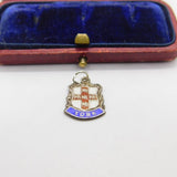 Sterling Silver and Coloured Enamel Travel Shield 'York' Charm Vintage c1970