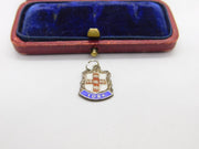 Sterling Silver and Coloured Enamel Travel Shield 'York' Charm Vintage c1970