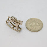 Sterling Silver Rocking Horse Charm Pendant Vintage c1970