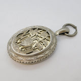 Victorian Aesthetic Movement Sterling Silver Sweetheart Locket Antique 1879