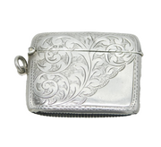 Art Deco Sterling Silver Floral Pattern Vesta Case Antique 1919 Birmingham