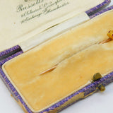 Victorian Boxed Small 22ct Gold & Ruby Fox Mask Stick Pin Antique c1880s
