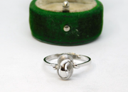 Sterling Silver Textured Swirl Adjustable Ring Vintage c1970 Size L