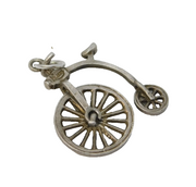Sterling Silver Nuvo Pennyfarthing Bicycle Charm Pendant Vintage c1970
