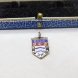Sterling Silver & Enamel Bude Crest Charm Pendant Vintage c1970