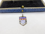 Sterling Silver & Enamel Bude Crest Charm Pendant Vintage c1970