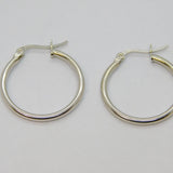 Pair of Sterling Silver Round Hoop Huggy Earrings Contemporary c2000