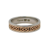 Clogau Welsh Sterling Silver & 9ct Rose Gold Channel Ring Vintage