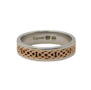 Clogau Welsh Sterling Silver & 9ct Rose Gold Channel Ring Vintage