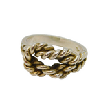 Sterling Silver Twisted Rope Knot Studio Band Ring Vintage c1970 Size O