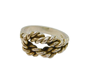 Sterling Silver Twisted Rope Knot Studio Band Ring Vintage c1970 Size O