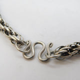 Sterling Silver Chunky Woven Rope Chain Necklace Vintage c1970s 44cm Length