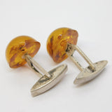 20th Century Continental 835 Silver & Baltic Amber Cufflinks Antique c1930
