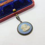 Sterling Silver Wedgwood Jasperware Classical Charm Pendant Vintage c1970