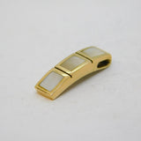 9ct Yellow Gold & Mother of Pearl Drop Pendant Vintage London c1990s