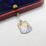Sterling Silver and Coloured Enamel Travel Shield Castleton Charm Vintage c1970