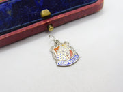 Sterling Silver and Coloured Enamel Travel Shield Castleton Charm Vintage c1970