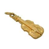 9ct Yellow Gold Musical Violin Charm Pendant Vintage 1970 London