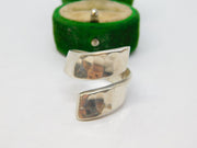 Sterling Silver Large Planished Crossover Band Ring Vintage c1970 Size X UK