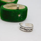 Sterling Silver Patterned Open Toe Ring Vintage c1970 Size G 1/2