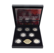 London Mint Office Complete Silver British-India Rupee Seven Coin Set