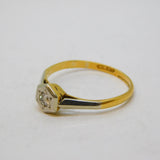 Victorian 18ct Gold & Platinum Set 0.2ct Diamond Dress Ring Antique c1890s