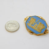 Victorian 9ct Gold Mounted Wedgwood Jasperware Cameo Brooch Antique c1840s