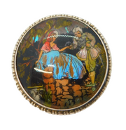 Sterling Silver Morpho Butterfly Wing Regency Scene Brooch Art Deco c1920s