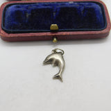 Sterling Silver Leaping Dolphin Charm Pendant Vintage c1970