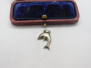 Sterling Silver Leaping Dolphin Charm Pendant Vintage c1970