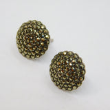 Pair of Sterling Silver Round Marcasite Art Deco Stud Earrings Antique c1930