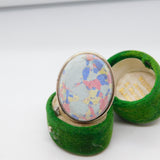 Sterling Silver Coloured Hardstone Statement Ring Vintage c1970 Size K 1/2 UK