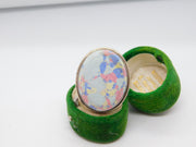 Sterling Silver Coloured Hardstone Statement Ring Vintage c1970 Size K 1/2 UK