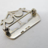 Sterling Silver Viking Ship Form Brooch Pin Vintage c1950s