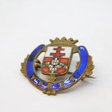 WW1-era Gilt Metal Colourful Enamel Ypres Sweetheart Brooch Antique c1916