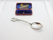 Sterling Silver & Enamel Glasgow Crested Spoon 1930 Birmingham Antique