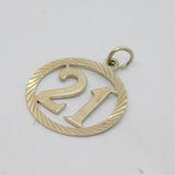 Sterling Silver 21st Birthday Round Pendant Vintage c1970