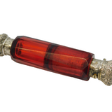 Victorian Sterling Silver & Gold Cranberry Glass Double-Ended Scent Bottle
