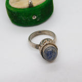 Sterling Silver Lapis Lazuli Dress Ring Vintage c1970 Size K 1/2 UK