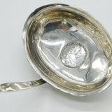 George III Sterling Silver Long Handled Shilling Coin Set Toddy Ladle Antique