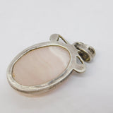 Sterling Silver Mounted Lace Agate Drop Pendant Vintage c1970