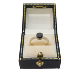 9ct White Gold & 0.6ct Black Diamond Solitaire Ring Vintage Sheffield