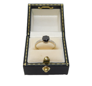 9ct White Gold & 0.6ct Black Diamond Solitaire Ring Vintage Sheffield