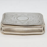 19th Century Dutch Sterling Silver Floral Snuff Box Antique c1820s