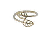 Sterling Silver Leaf Design Crossover Band Ring Vintage c1970 Size N 1/2