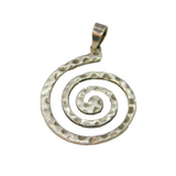 Sterling Silver Planished Spiral/Swirl Studio Style Pendant Vintage c1970