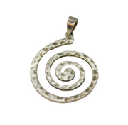Sterling Silver Planished Spiral/Swirl Studio Style Pendant Vintage c1970
