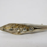 Sterling Silver Pea in the Pod Paste Set Brooch Pin Antique 1919 Birmingham